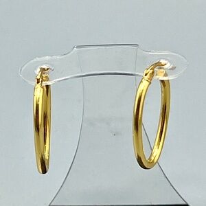 14K Gold Over Sterling Silver Hoop Earrings